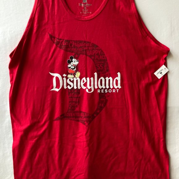 Disneyland Resort Disney Parks Muscle Tank Top Size 2XL Mens Womens Red Mickey - Picture 5 of 12
